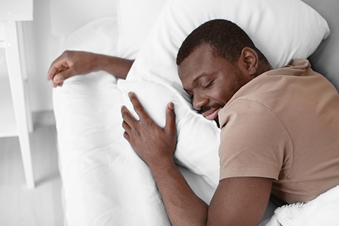 Image of African American Man sleeping