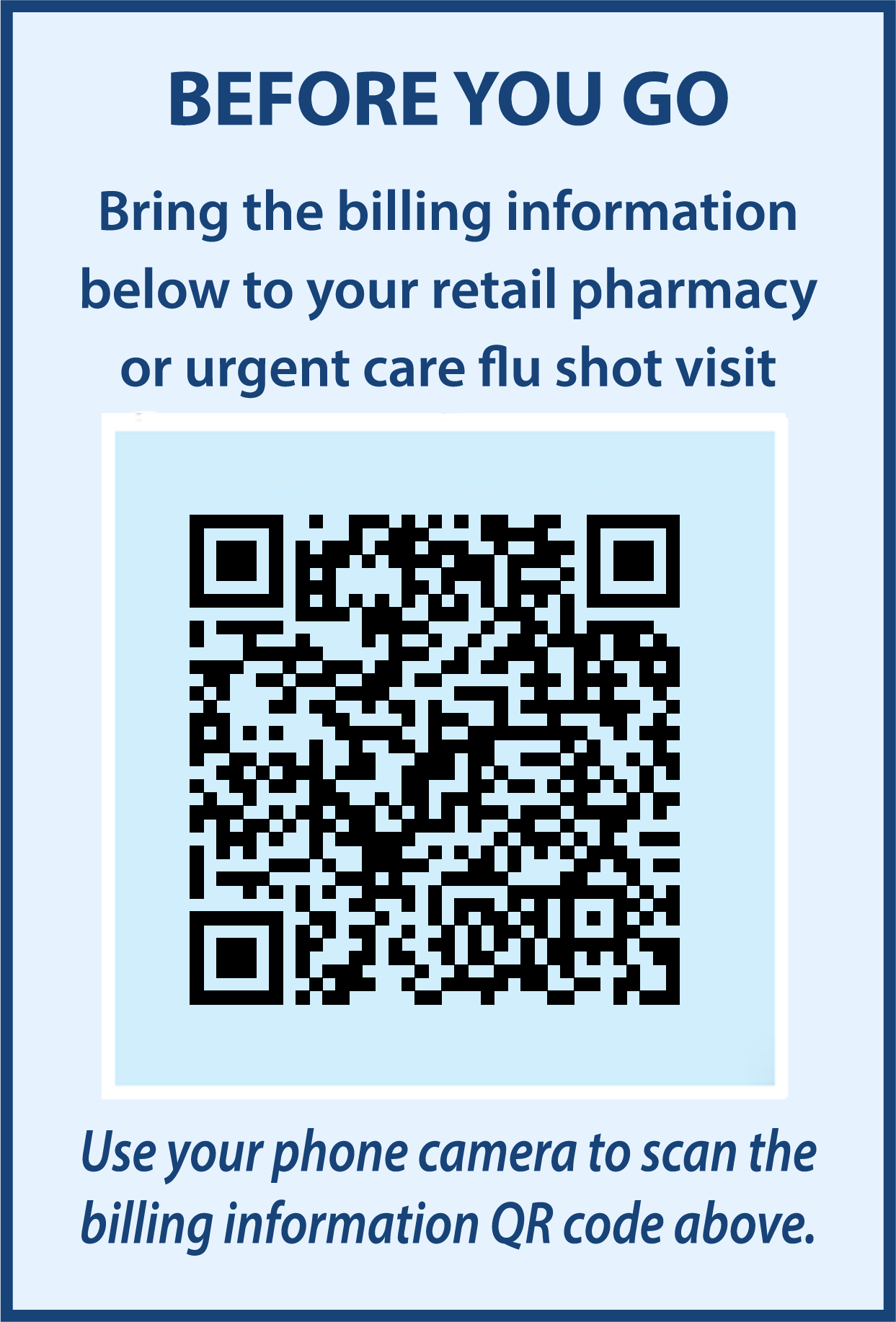 QR Code linking to Pharmacy Billing information