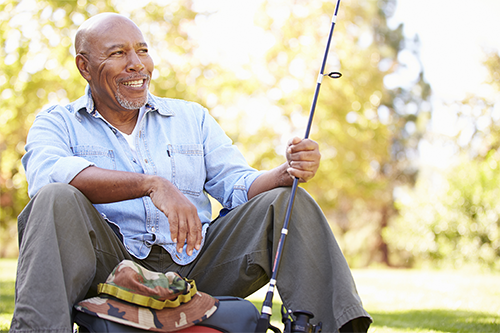 Image of Man enjoying fishing